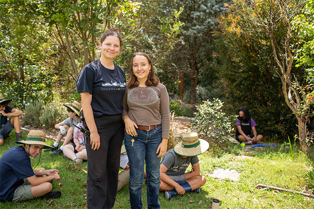 Warrah 2 Lena assisting students with farm work,