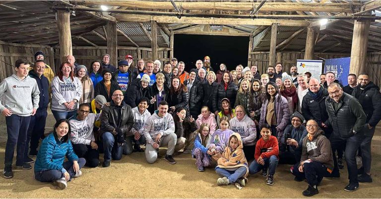 CAPTION All of the attendees at this years Hills Winter Sleepout!-