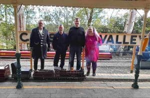 Andrew Thackray, Evan Thackray, Julian Leeser MP and Galston500 founder Allie Thackray