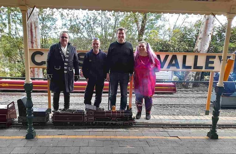 Andrew Thackray, Evan Thackray, Julian Leeser MP and Galston500 founder Allie Thackray