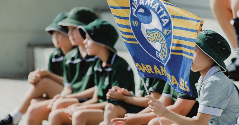 Parramatta Eels at Pacific Hills -- flag