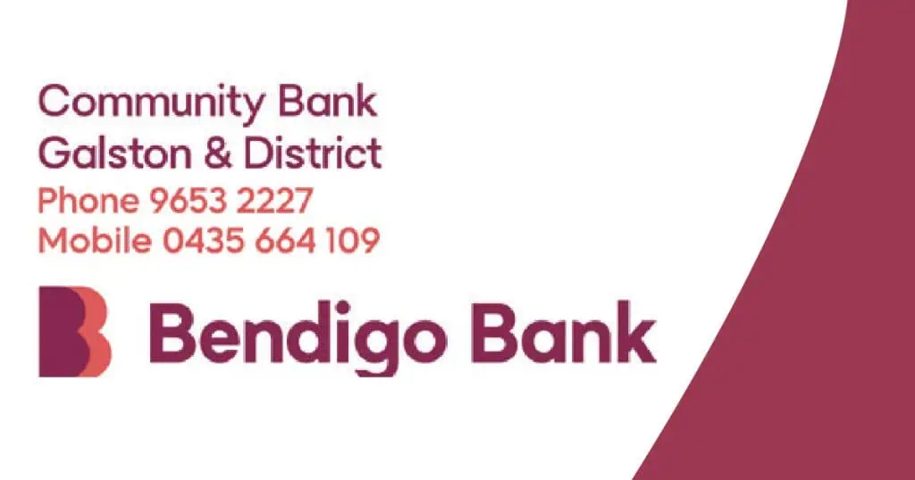 Bendigo Bank community branch in Galston & District, contact details included.